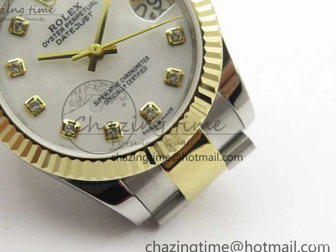 MiroTime 0520 ModernLook Datejust 31mm 278273 SS YG BP Maker Best Edition White MOP Diamonds Dial on SS YG Oyster Bracelet 2723